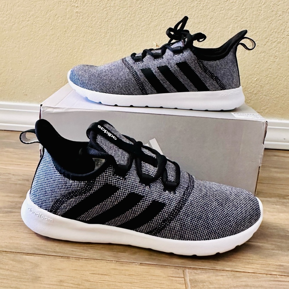 NEW! Adidas Women's CLOUDFOAM PURE 2.0 SHOES, Black/White Running Shoes